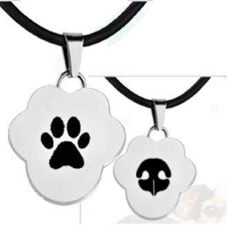 Custom charms showing paw and nose print