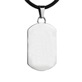 Blank Silver Dog Tag Charm Necklace