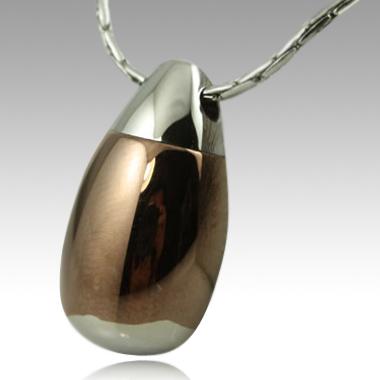 Brown Seed with Silver Cremation Memorial pendant necklace