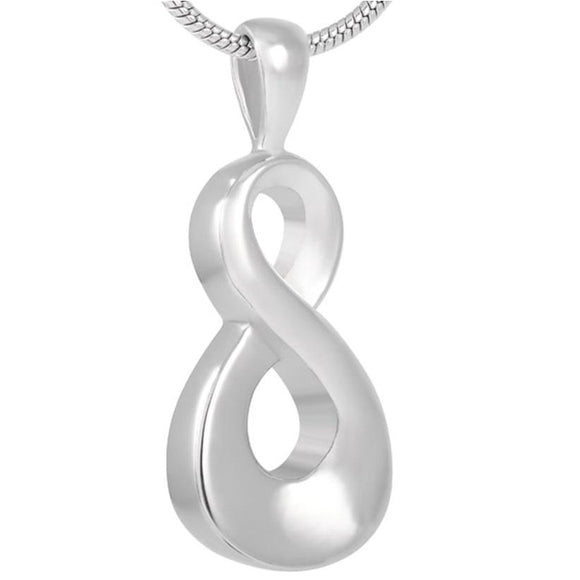 silver infinity symbol cremation memorial pendant necklace