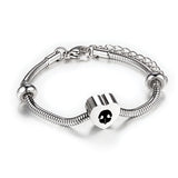 silver heart bead cremation memorial bracelet with nose print