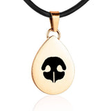 Gold Tear Drop with Nose Print Charm Necklace