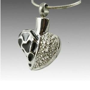 Animal Print and Diamonds Cremation Memorial Necklace