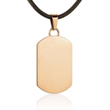 Blank Gold Dog Tag Charm Necklace