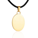 Blank Gold Oval Charm Necklace