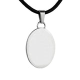 Blank Silver Oval Charm Necklace