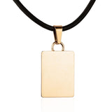 Blank Gold Rectangle Charm Necklace