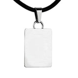 Blank Silver Rectangle Charm Necklace