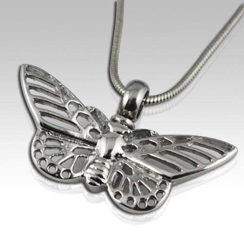 Silver Butterfly Cremation Memorial Pendant