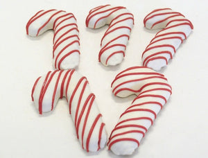 5 White and Red Candy Cane Dog Treats