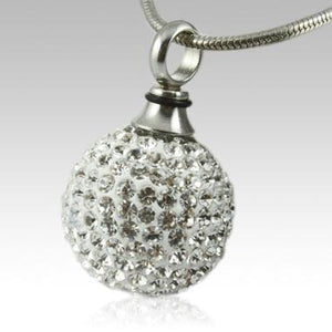 Crystal Ball Cremation Memorial Pendant Necklace