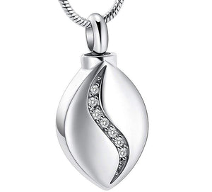 Silver Diamond with stones cremation memorial pendant necklace