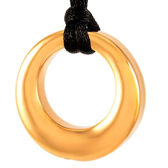 Gold Ring Cremation Memorial Pendant Necklace