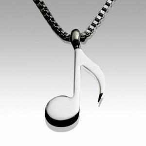 silver music note cremation memorial pendant necklace