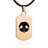 Gold Dog Tag with Nose Print Charm Necklace