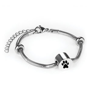 Circle Bead Cremation memorial bracelet with nose print