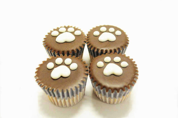 4 brown truffle muffin dog treats